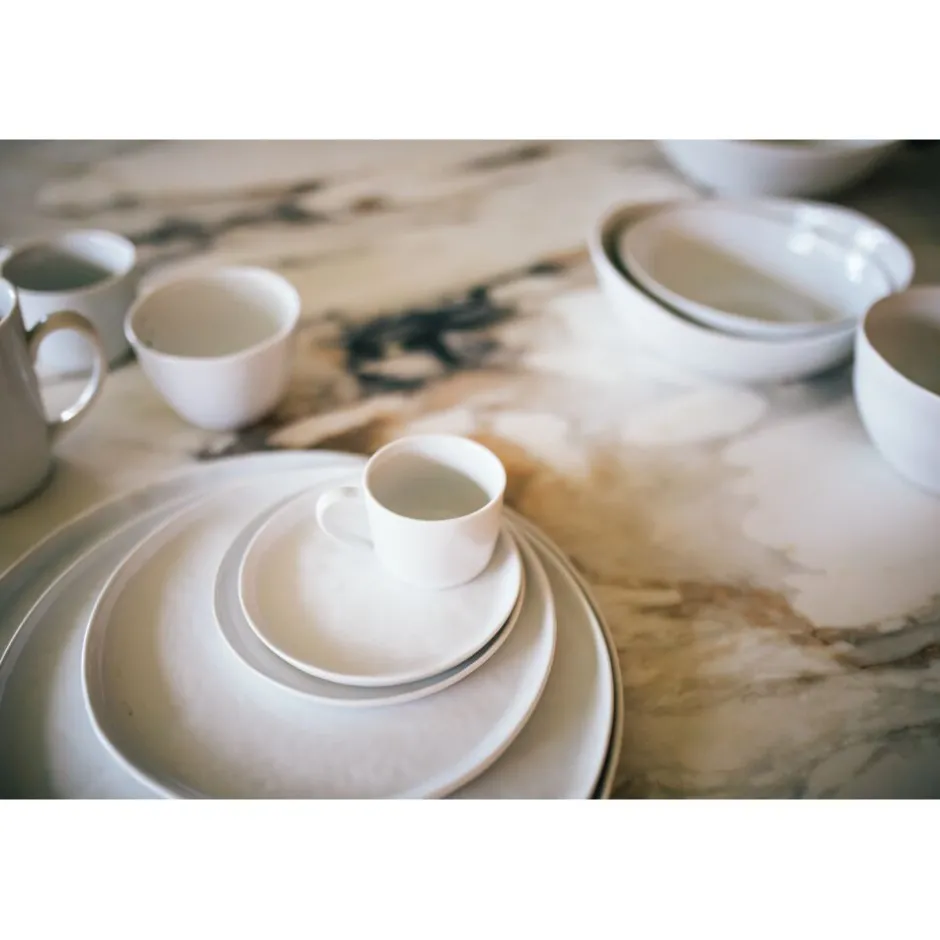 Pomax Vaisselle-PORCELINO WHITE - tasse & soucoupe - porcelaine - DIA 11,5 x H 7,2 cm - blanc