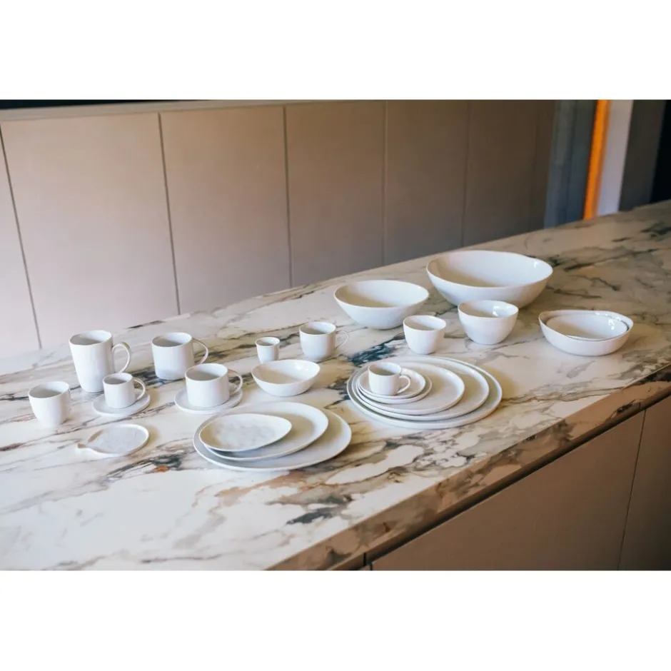 Pomax Vaisselle-PORCELINO WHITE - tasse & soucoupe - porcelaine - DIA 11,5 x H 7,2 cm - blanc