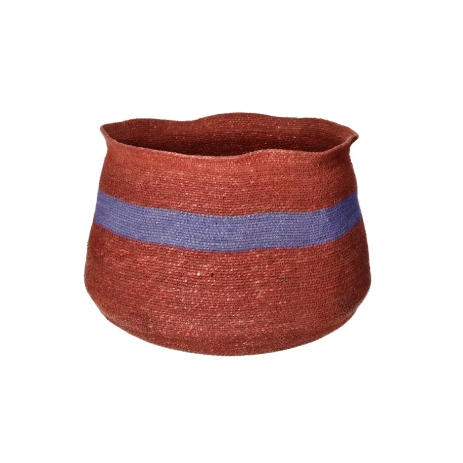 Pomax Bols & Paniers-PORT LOUIS - panier - jonc de mer - DIA 43 x H 28 cm - rouille