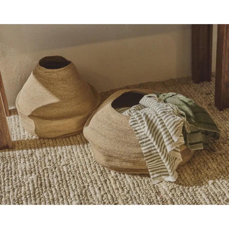Pomax Bols & Paniers-PORT LOUIS - panier - jute - DIA 50 x H 32 cm - naturel