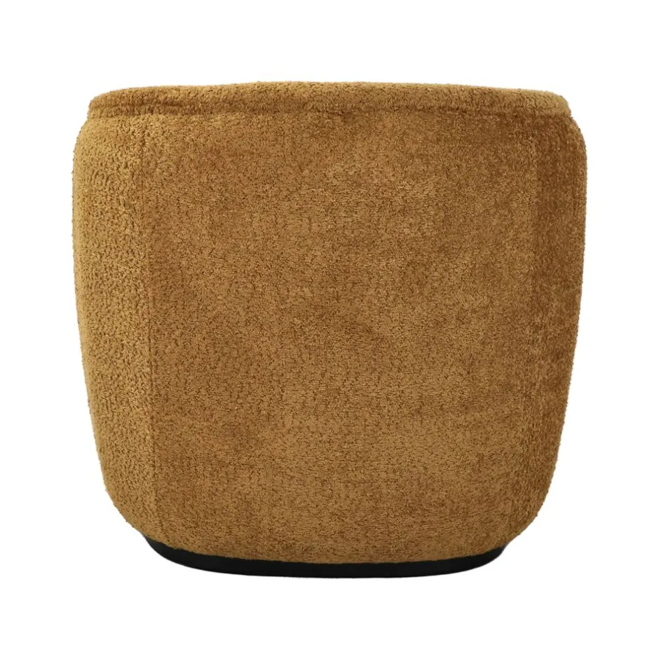 Pomax Canapés-PORTERVILLE - canapé 1 place - bouclé / contre-plaqué - L 74 x W 71,5 x H 72 cm - camel
