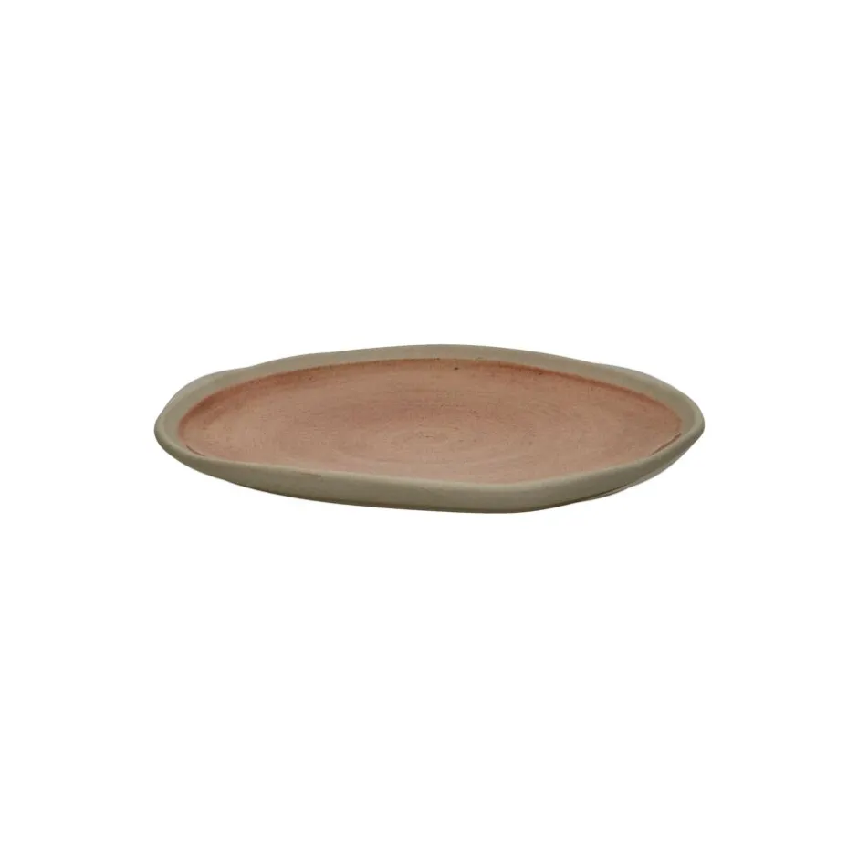 Pomax Vaisselle-PRIMEVAL - assiette à dessert - porcelaine - L 16,5 x W 15 x H 1,4 cm - terracotta