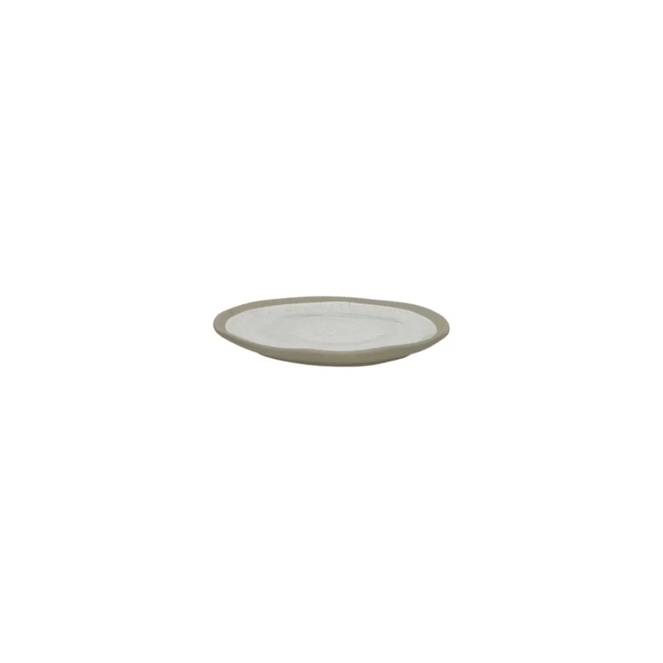 Pomax Vaisselle-PRIMEVAL - assiette apéritif - porcelaine - L 10,7 x W 9,5 x H 1,2 cm - gris clair
