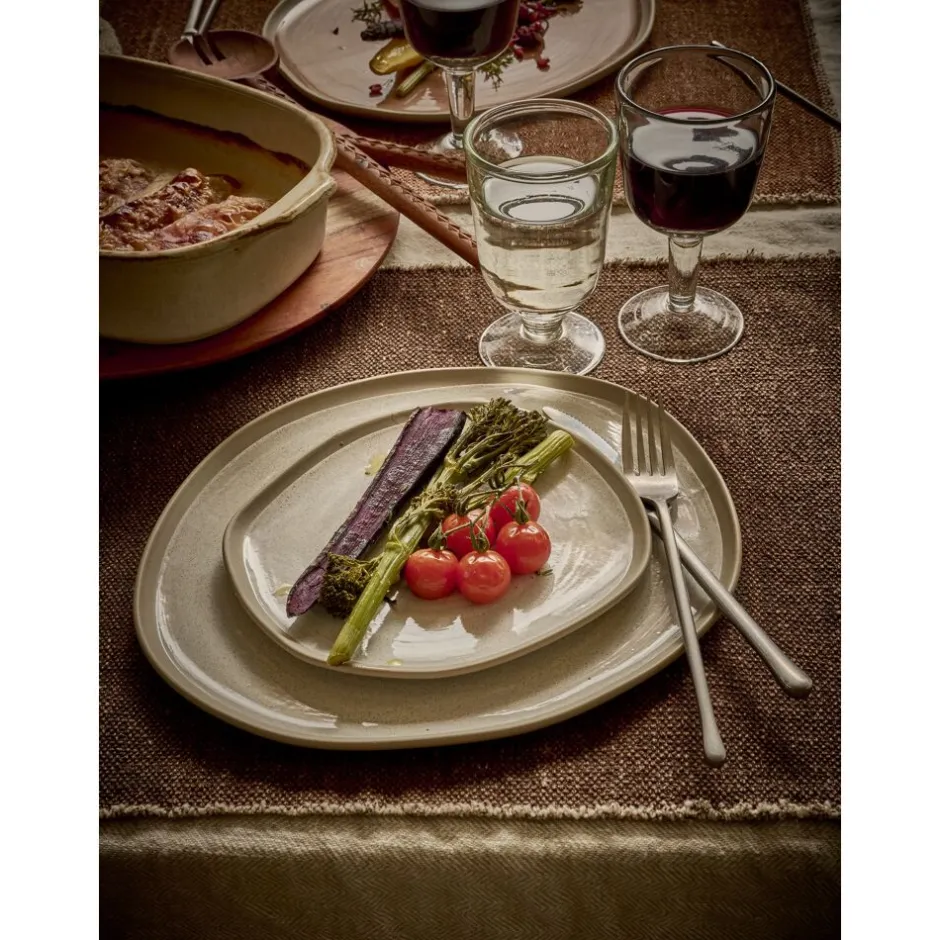 Pomax Vaisselle-PRIMEVAL - assiette plate - porcelaine - L 27 x W 24,3 x H 1,5 cm - gris clair