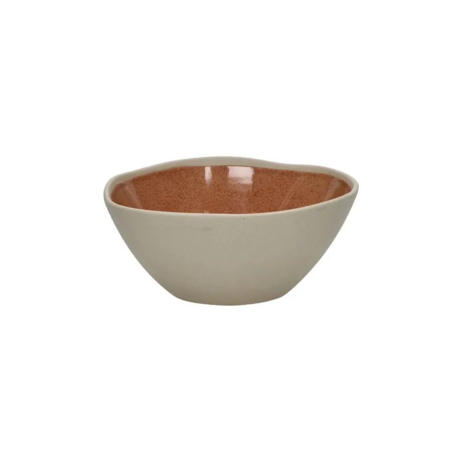Pomax Vaisselle-PRIMEVAL - bol à céréales - porcelaine - L 16,3 x W 15 x H 6,5 cm - terracotta