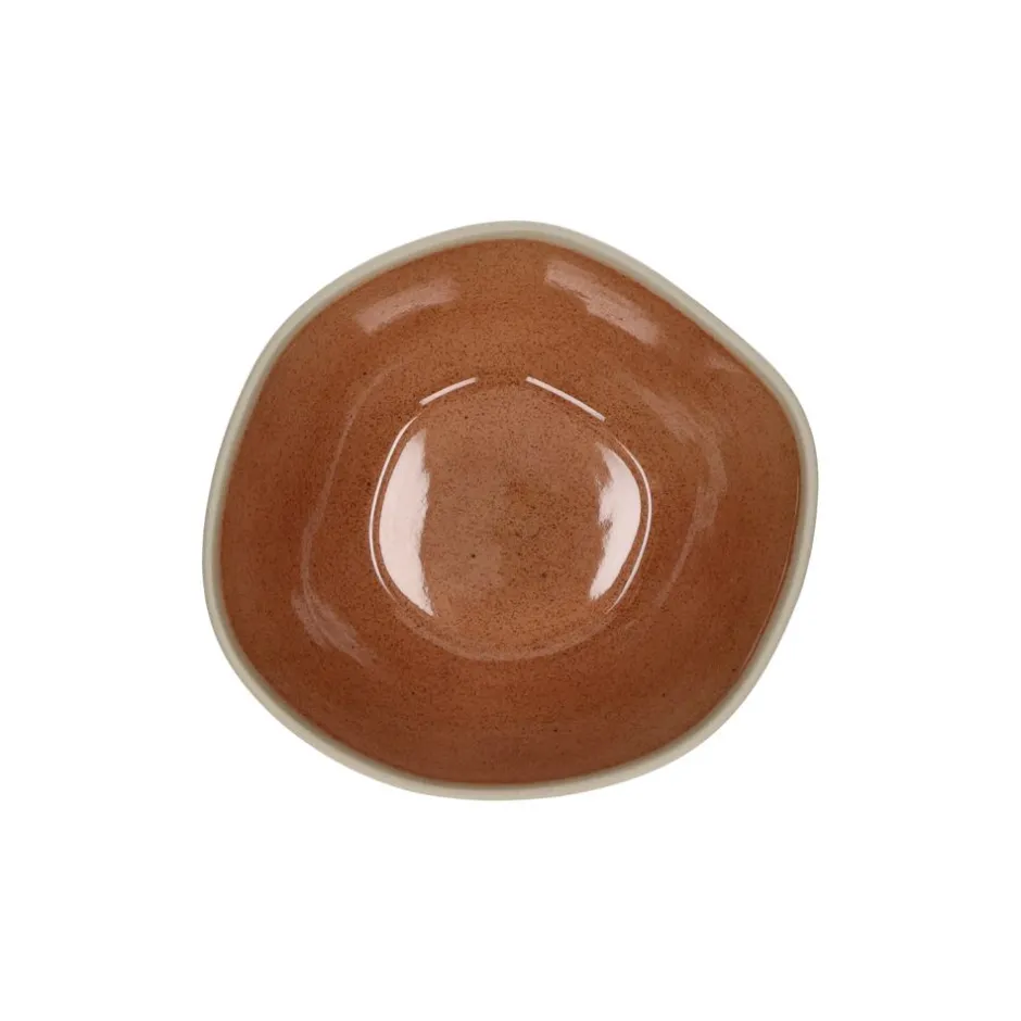 Pomax Vaisselle-PRIMEVAL - bol à céréales - porcelaine - L 16,3 x W 15 x H 6,5 cm - terracotta