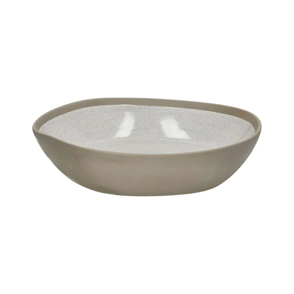 Pomax Vaisselle-PRIMEVAL - bol à pâtes - porcelaine - L 22,1 x W 21,7 x H 4,8 cm - gris clair