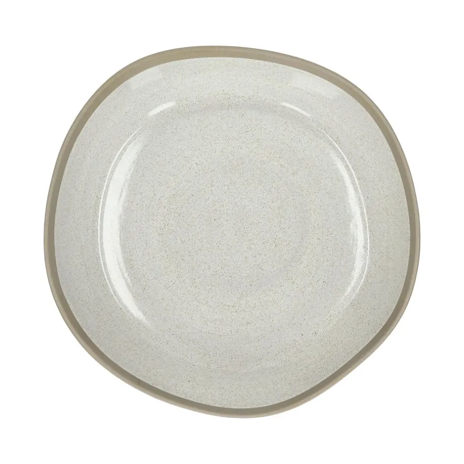 Pomax Vaisselle-PRIMEVAL - bol à pâtes - porcelaine - L 22,1 x W 21,7 x H 4,8 cm - gris clair
