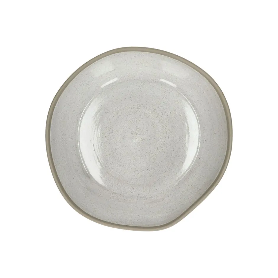 Pomax Vaisselle-PRIMEVAL - bol à soupe - porcelaine - L 18,5 x W 18 x H 4,8 cm - gris clair