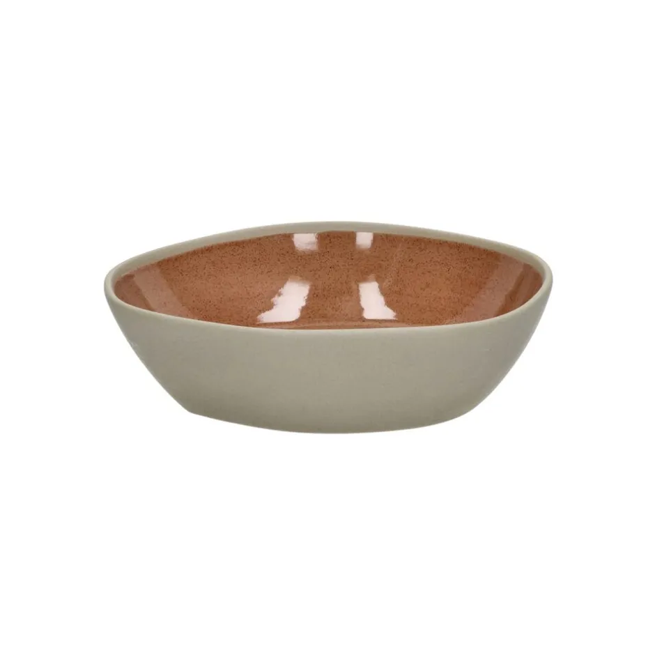 Pomax Vaisselle-PRIMEVAL - bol à soupe - porcelaine - L 18,5 x W 18 x H 4,8 cm - terracotta