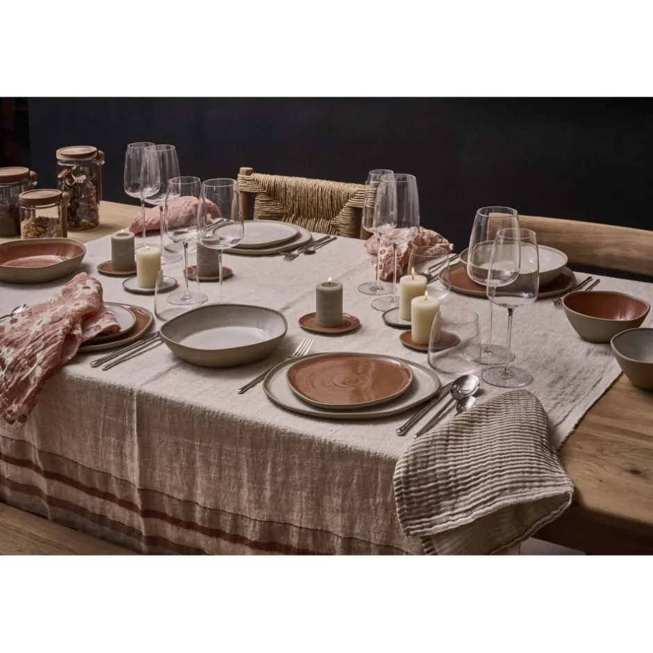 Pomax Vaisselle-PRIMEVAL - bol à soupe - porcelaine - L 18,5 x W 18 x H 4,8 cm - terracotta