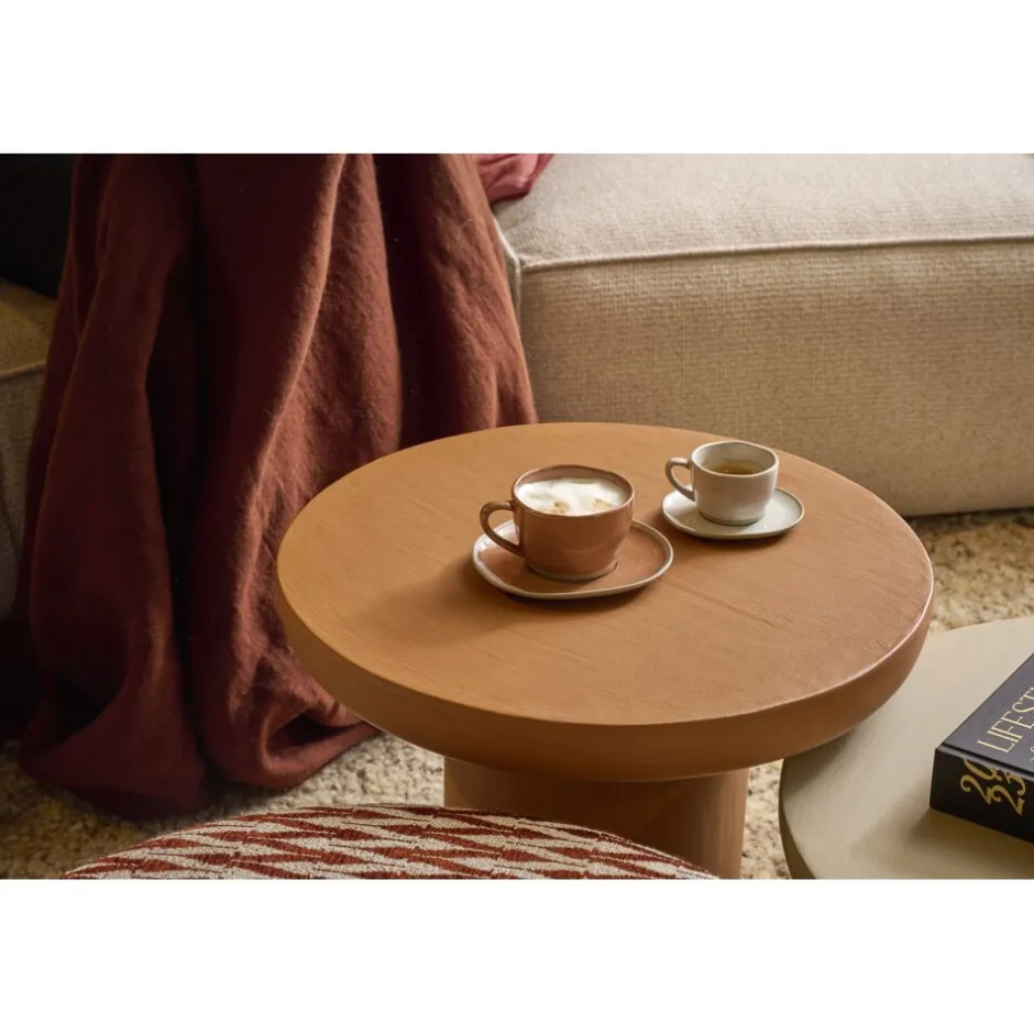 Pomax Vaisselle-PRIMEVAL - tasse & soucoupe - porcelaine - L 11,4 x W 10 x H 5,8 cm - gris clair