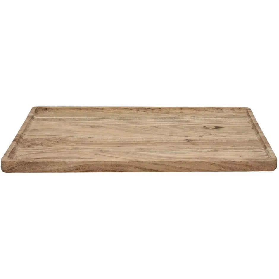 Pomax Plateaux-PUZZLE - plateau - bois d'acacia - L 50 x W 32 x H 2 cm - naturel