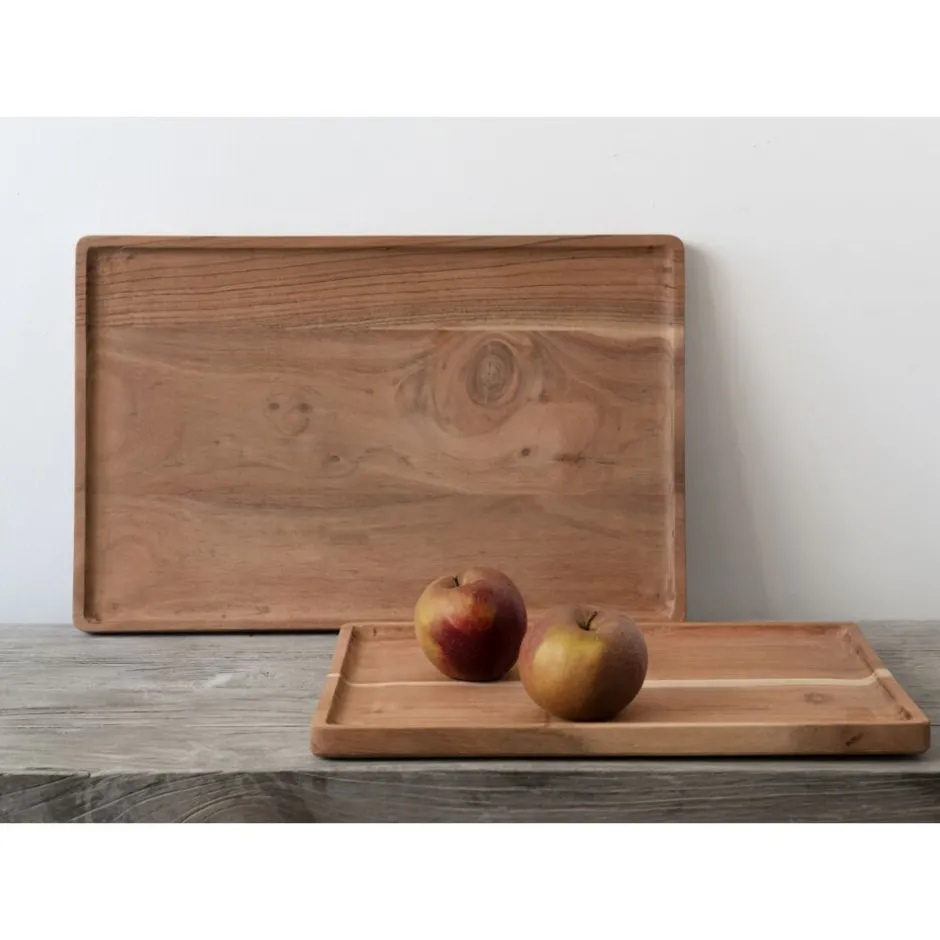 Pomax Plateaux-PUZZLE - plateau - bois d'acacia - L 40 x W 28,5 x H 2 cm - naturel