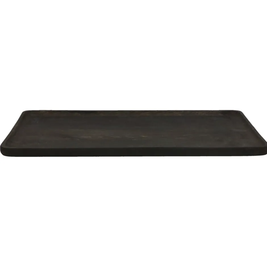 Pomax Plateaux-PUZZLE - plateau - bois de mangier - L 50 x W 32 x H 1,6 cm - noir