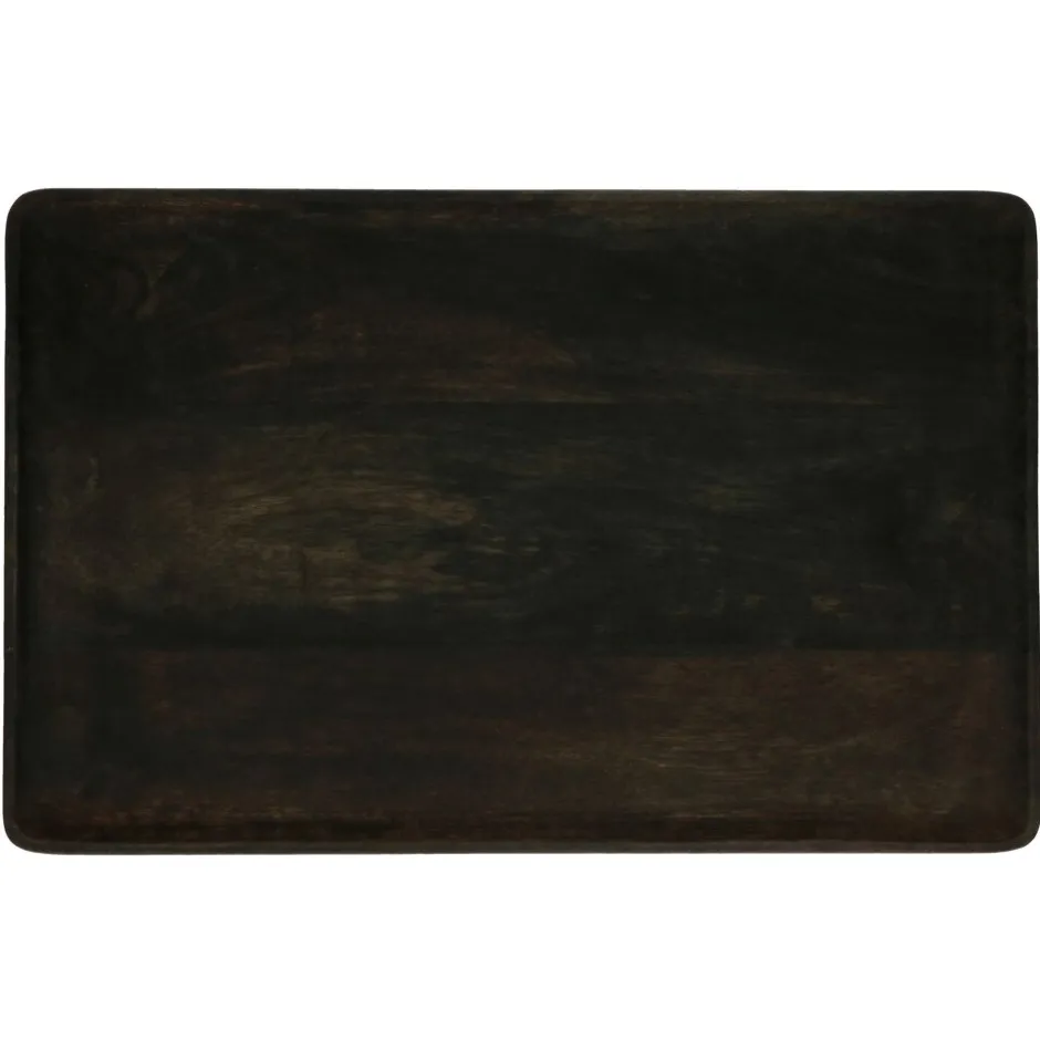 Pomax Plateaux-PUZZLE - plateau - bois de mangier - L 50 x W 32 x H 1,6 cm - noir