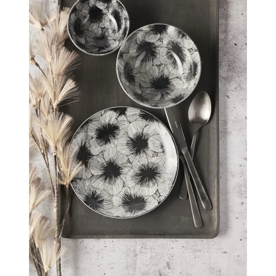 Pomax Plateaux-PUZZLE - plateau - bois de mangier - L 50 x W 32 x H 1,6 cm - noir