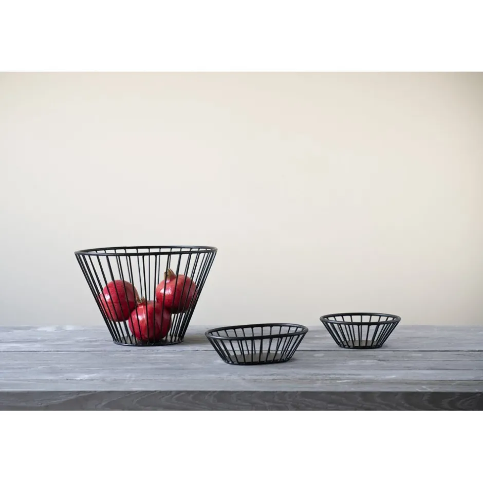 Pomax Saladiers / Plats À Servir-RAIL - bol de fruits - métal - DIA 40 x H 10 cm - noir