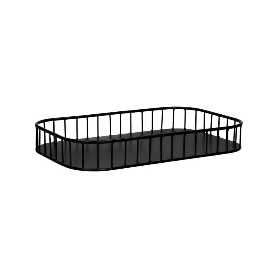 Pomax Plateaux-RAIL - plateau - métal - L 40 x W 25 x H 6 cm - noir
