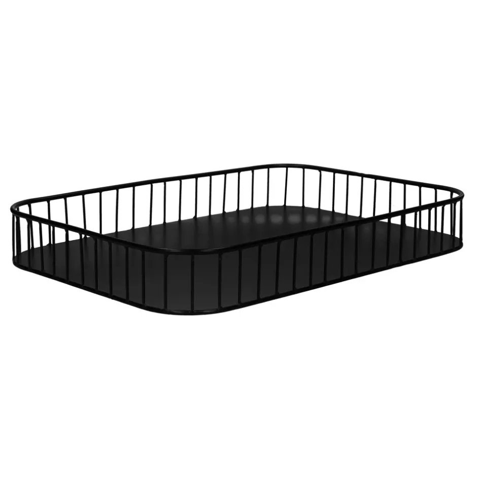 Pomax Plateaux-RAIL - plateau - métal - L 50 x W 35 x H 7 cm - noir
