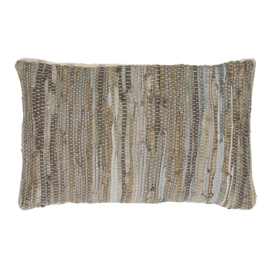 Pomax Coussins-RAW - coussin - cuir recyclé / tissues recyclées - L 50 x W 30 cm - beige
