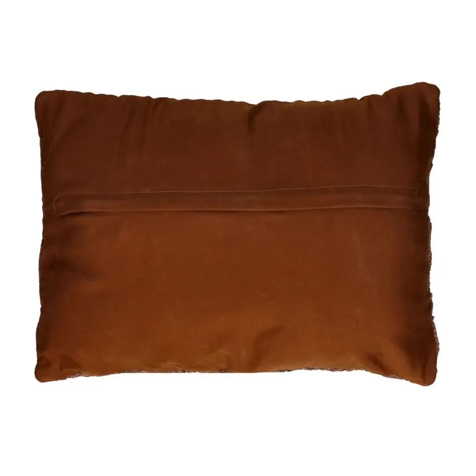 Pomax Coussins-RAW - coussin - cuir recyclé / tissues recyclées - L 60 x W 40 cm - cognac
