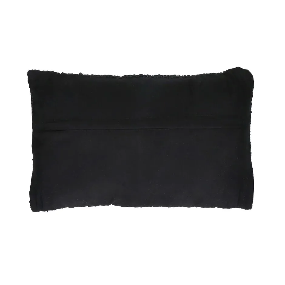 Pomax Coussins-RAW - coussin - cuir recyclé / tissues recyclées - L 50 x W 30 cm - noir