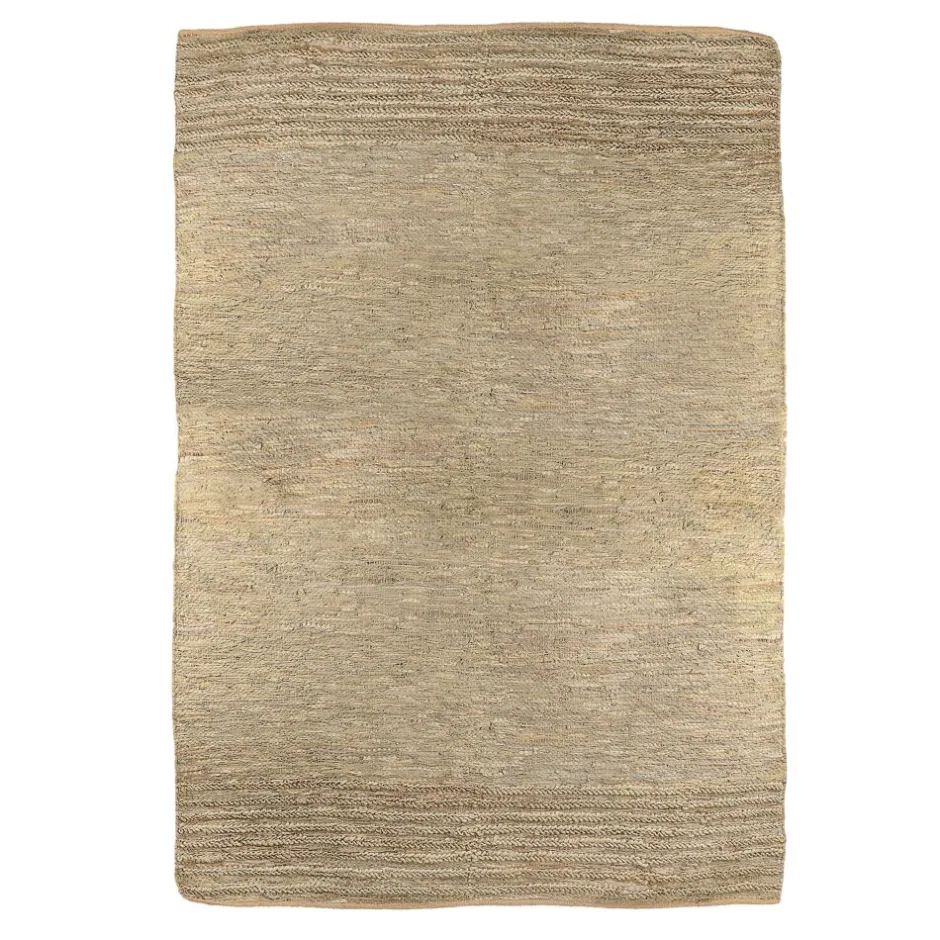 Pomax Tapis-RAW - tapis - cuir recyclé / jute - L 240 x W 180 cm - camel