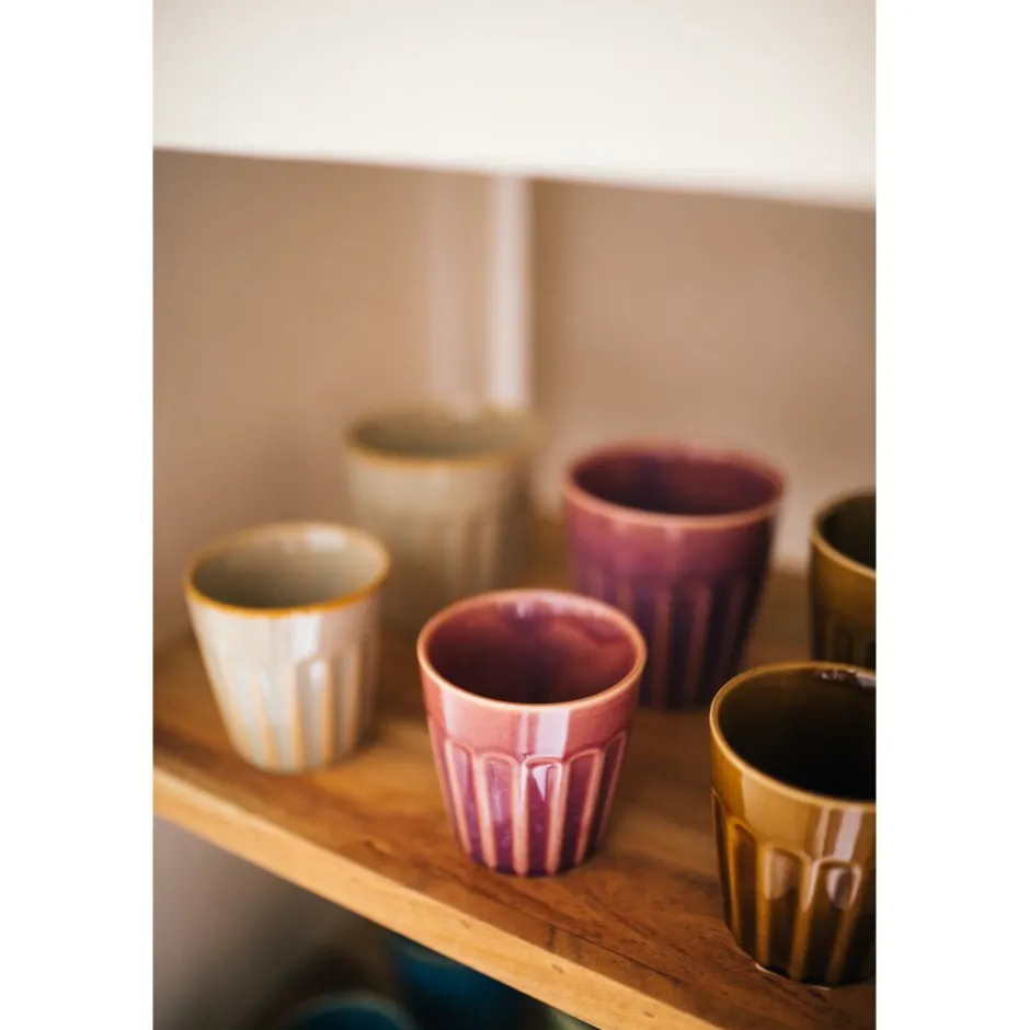 Pomax Vaisselle-RIALTO - set/6 gobelets - porcelaine - DIA 10 x H 10 cm - mix de couleurs
