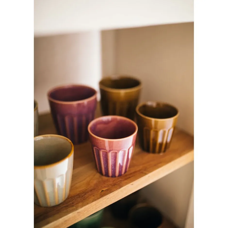Pomax Vaisselle-RIALTO - set/6 gobelets - porcelaine - DIA 10 x H 10 cm - mix de couleurs