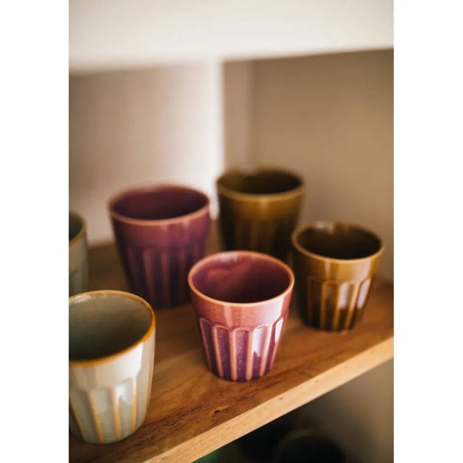 Pomax Vaisselle-RIALTO - set/6 gobelets - porcelaine - DIA 10 x H 10 cm - mix de couleurs