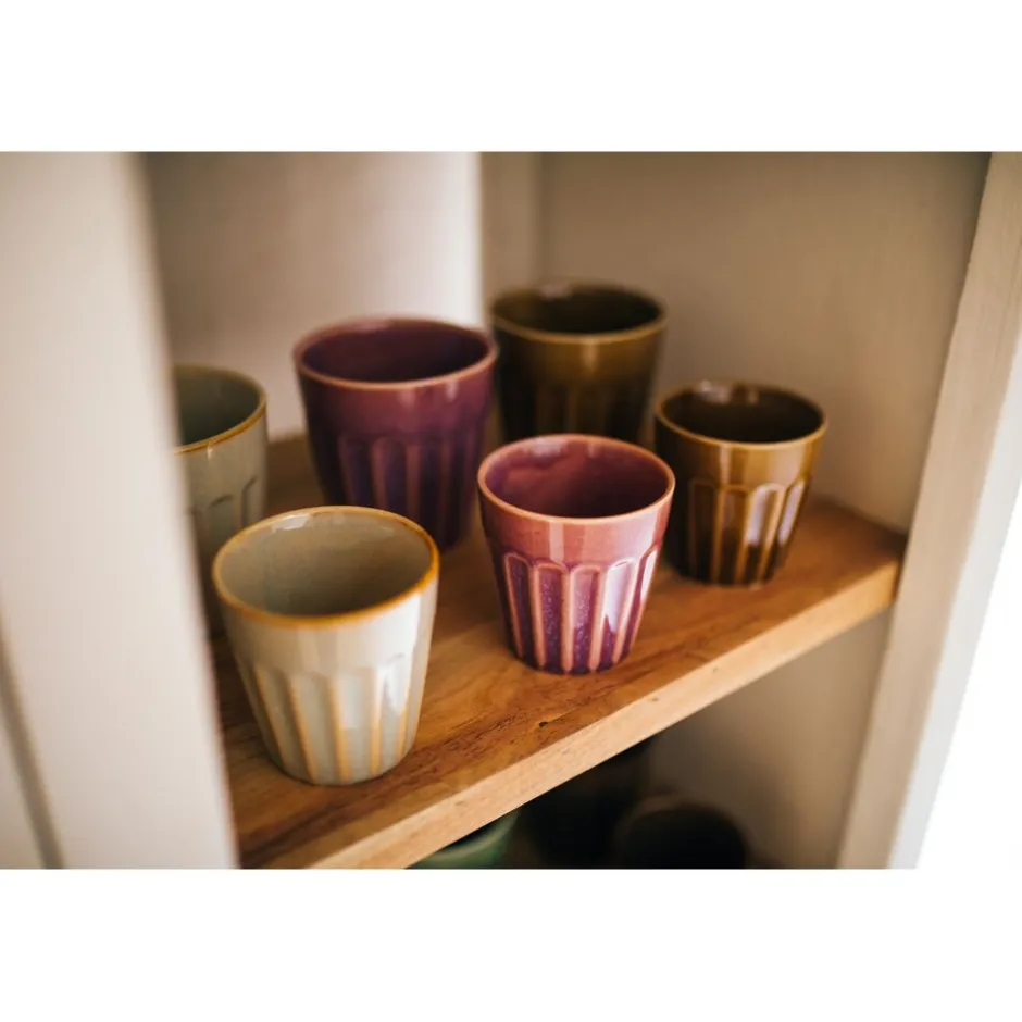 Pomax Vaisselle-RIALTO - set/6 gobelets - porcelaine - DIA 8 x H 8,5 cm - mix de couleurs