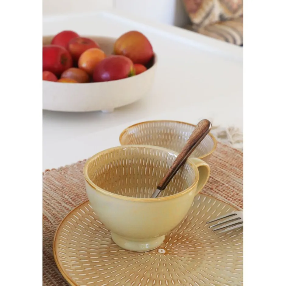 Pomax Couverts-RÉMY - set/6 cuillères à café 14/1 - acier inoxidable / bois d'acacia - L 14,5 x W 2,5 x H 1,5 cm - naturel