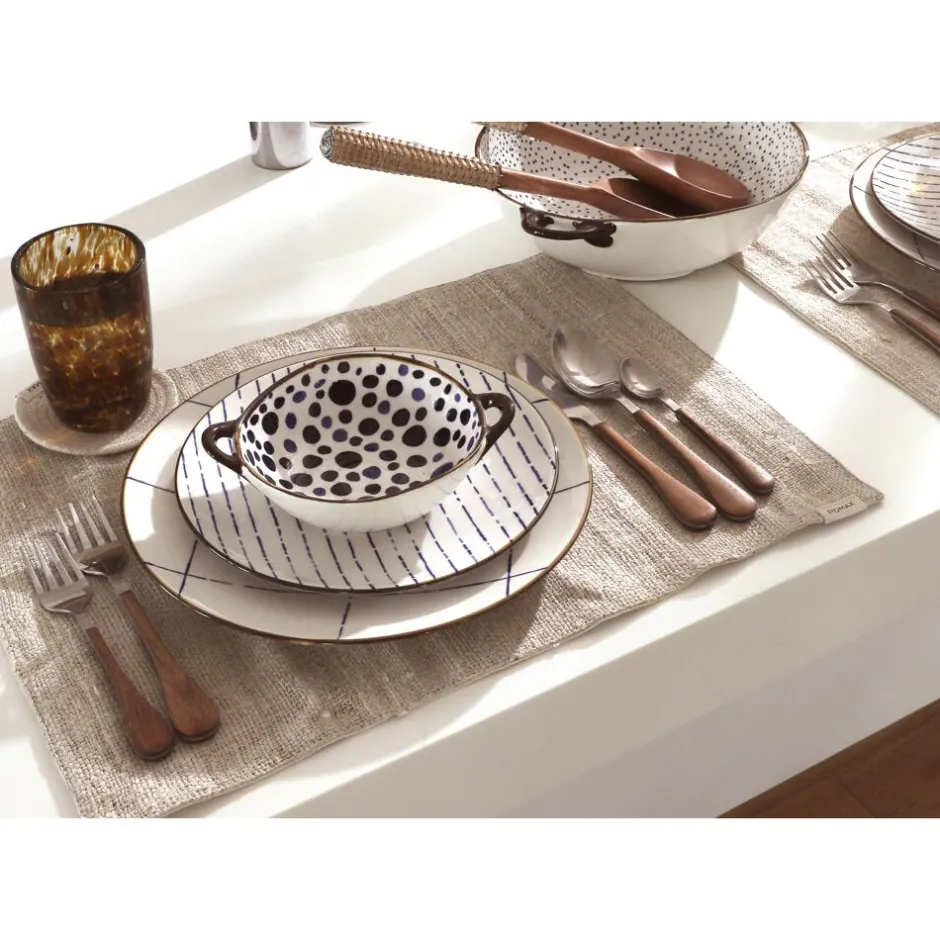Pomax Couverts-RÉMY - set/6 cuillères à café 14/1 - acier inoxidable / bois d'acacia - L 14,5 x W 2,5 x H 1,5 cm - naturel