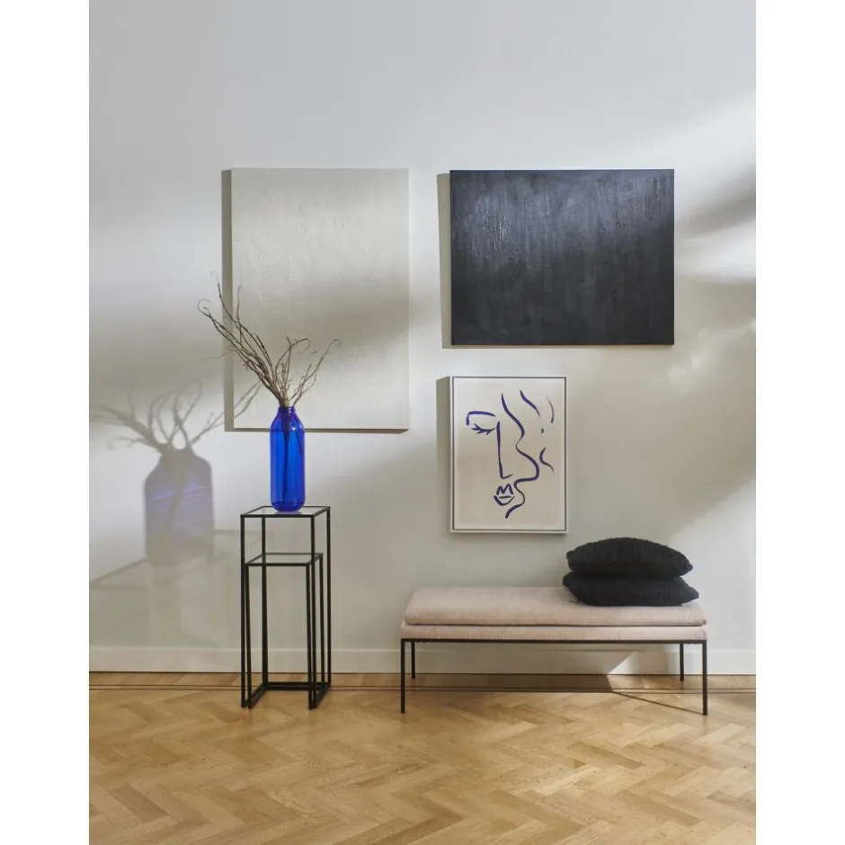 Pomax Tableau / Déco Murale-ROCHA - toile - canvas / bois - L 80 x W 3 x H 120 cm - amande
