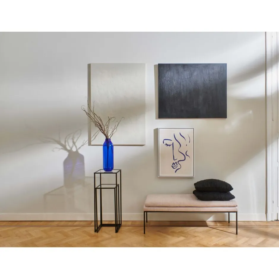 Pomax Tableau / Déco Murale-ROCHA - toile - canvas / bois - L 80 x W 3 x H 120 cm - amande