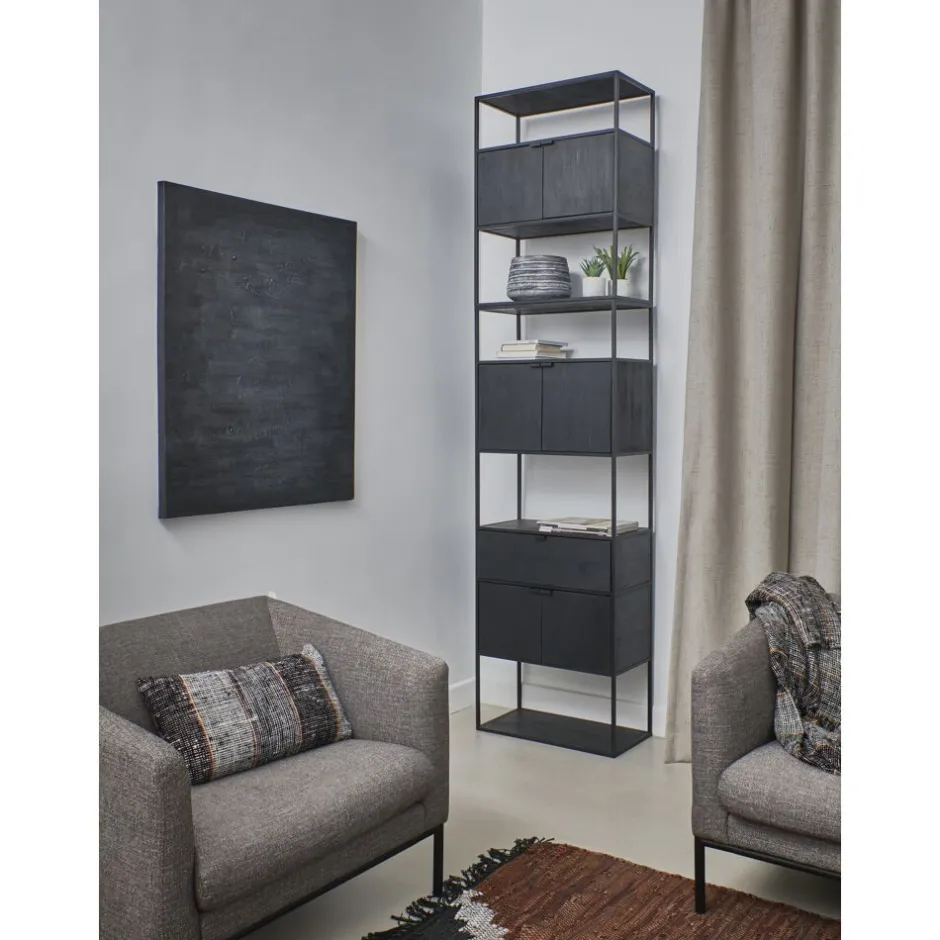 Pomax Tableau / Déco Murale-ROCHA - toile - canvas / bois - L 100 x W 3 x H 80 cm - noir