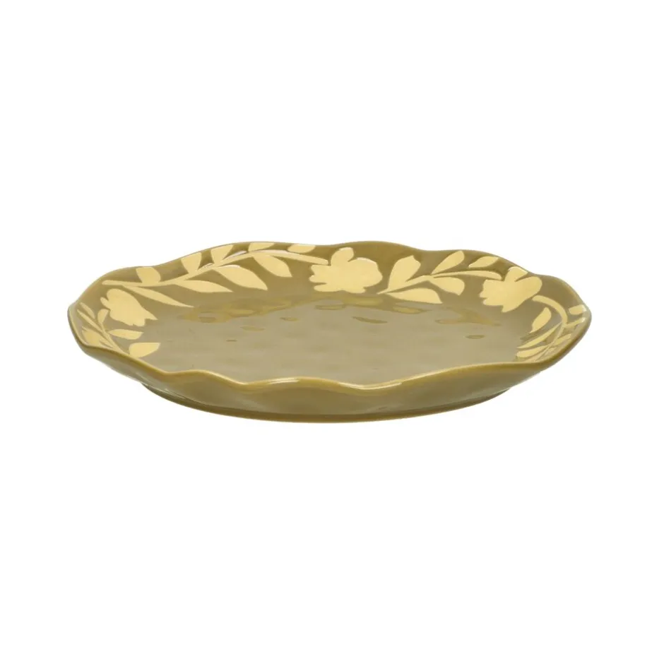 Pomax Vaisselle-ROMANCE - assiette à dessert - porcelaine - DIA 20,3 x H 2 cm - cumin