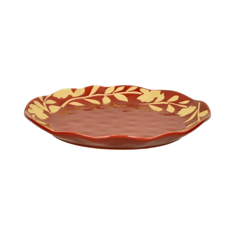 Pomax Vaisselle-ROMANCE - assiette à dessert - porcelaine - DIA 20,3 x H 2 cm - paprika