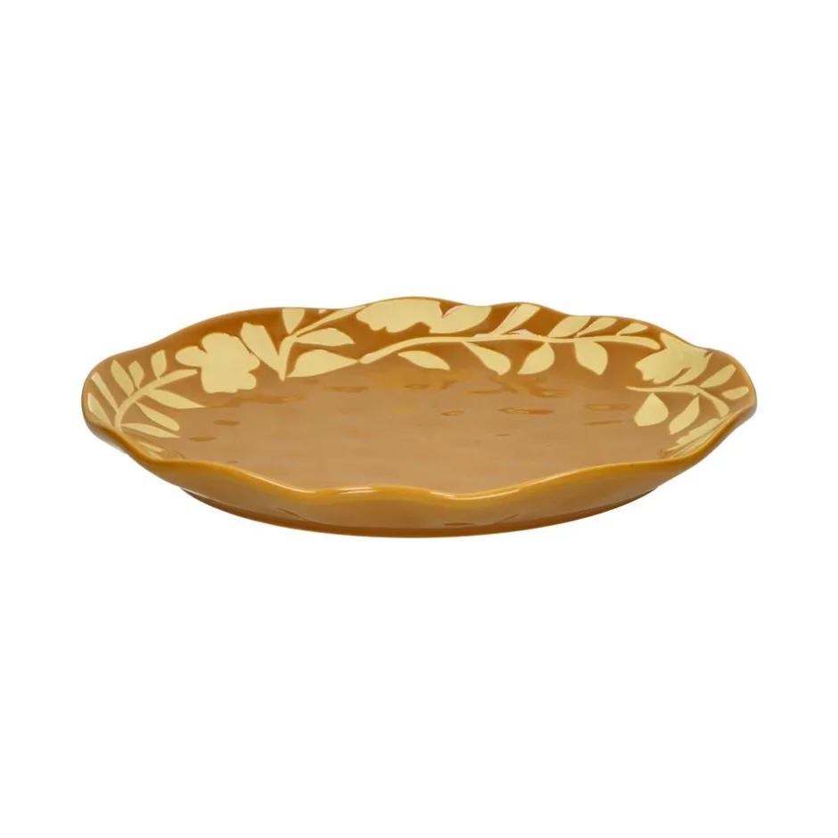 Pomax Vaisselle-ROMANCE - assiette à dessert - porcelaine - DIA 20,3 x H 2 cm - safran