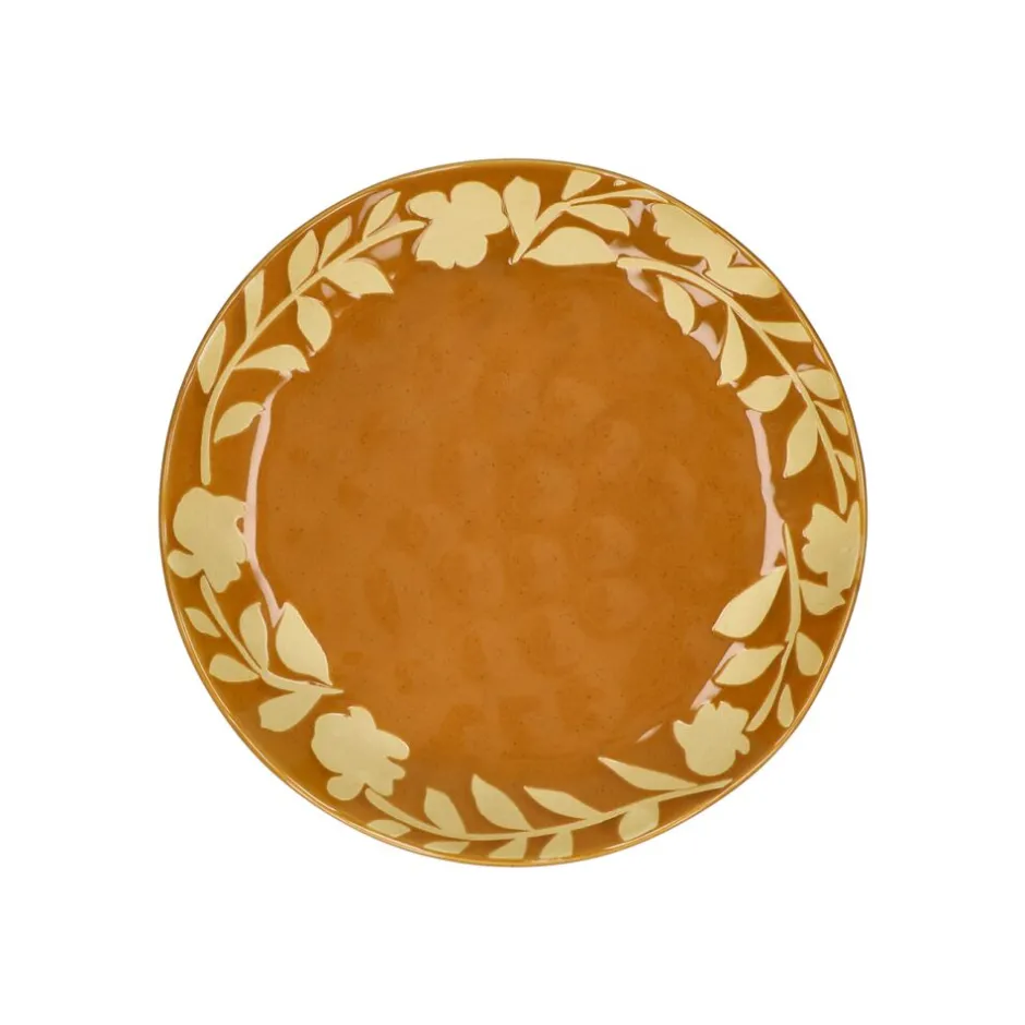 Pomax Vaisselle-ROMANCE - assiette à dessert - porcelaine - DIA 20,3 x H 2 cm - safran