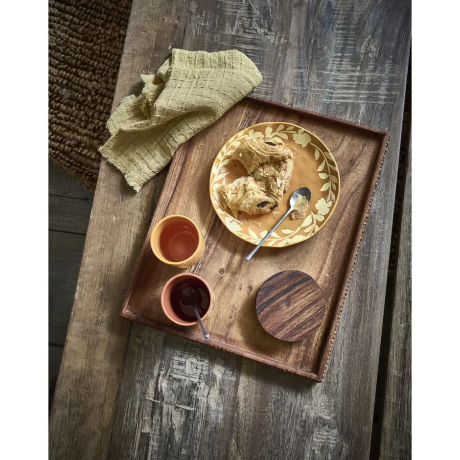 Pomax Vaisselle-ROMANCE - assiette à dessert - porcelaine - DIA 20,3 x H 2 cm - safran