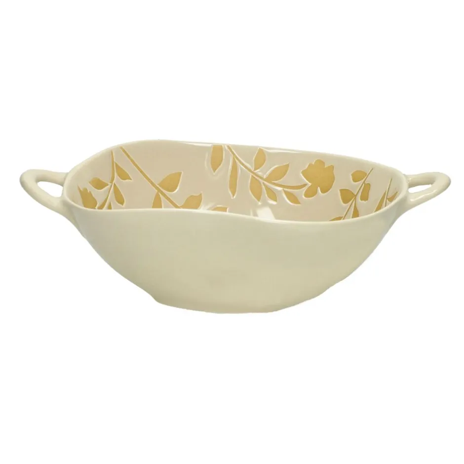 Pomax Saladiers / Plats À Servir-ROMANCE - bol - porcelaine - L 24,5 x W 18,5 x H 6 cm - latté