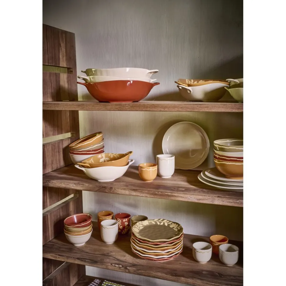 Pomax Saladiers / Plats À Servir-ROMANCE - bol - porcelaine - L 24,5 x W 18,5 x H 6 cm - latté