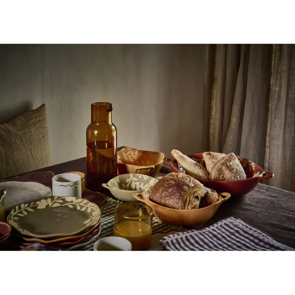 Pomax Saladiers / Plats À Servir-ROMANCE - bol - porcelaine - L 31 x W 24,5 x H 7,5 cm - paprika