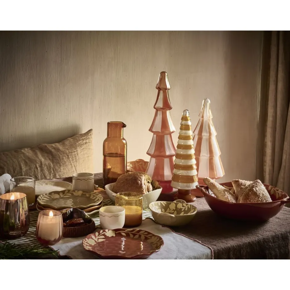 Pomax Saladiers / Plats À Servir-ROMANCE - bol - porcelaine - L 31 x W 24,5 x H 7,5 cm - paprika