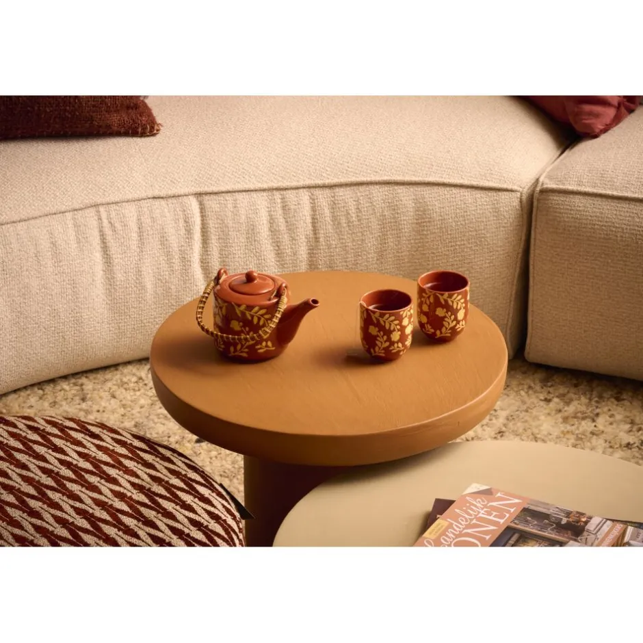 Pomax Vaisselle-ROMANCE - théière - porcelaine - L 16 x W 11 x H 11,5 cm - paprika