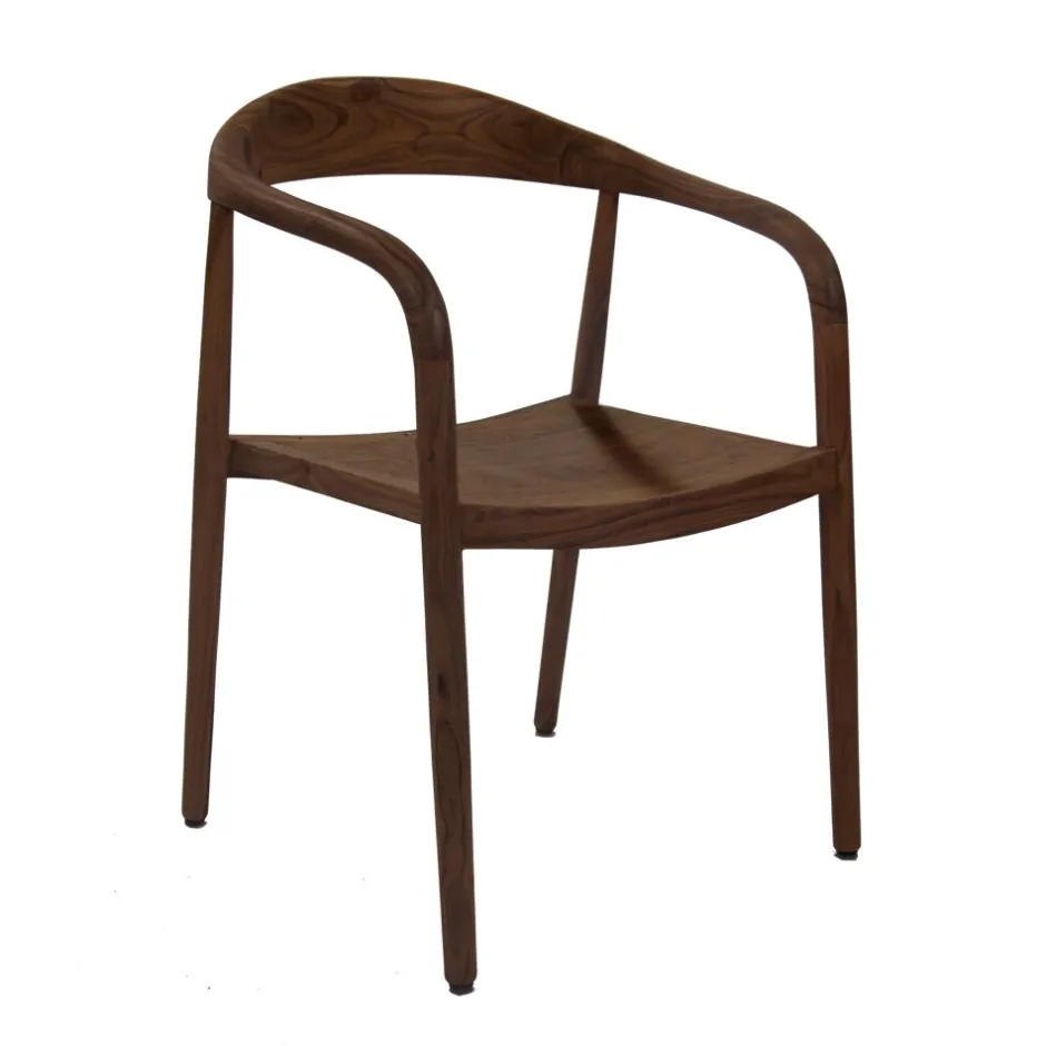 Pomax Chaises-ROMEO - chaise - bois d'acacia - L 57 x W 53 x H 79 cm - noyer