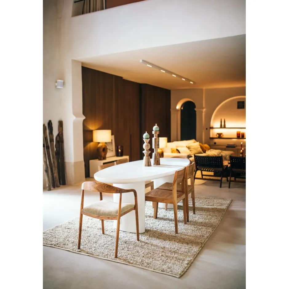 Pomax Chandeliers-ROTELLO - bougeoir - bois de mangier - DIA 12,5 x H 50,5 cm - naturel