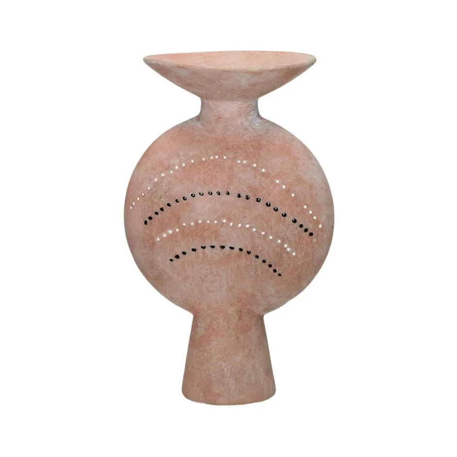 Pomax Vases-ROUSSILON - vase - faïence - L 14 x W 17 x H 28 cm - rose
